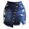 E21322 Women's High Waist Short Skirt Ladies Skinny Cowboy Dress Half-Length Button Bag Hip Jeans Skirt