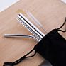 Eeo-Friendly Reusable Drinking Straws Set with Bag Customized Logo 304 Stainless Steel Metal Straw