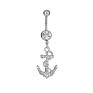 Eico Jewelry Stainless Steel Anchor Pendant Belly Button Ring Belly Button Nail- Nickel Free