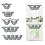 Elkca Silver Grey Tulle Waterfall Swag Valances for Living Room Kitchen Semi Sheer Curtain Valance Rod Pocket with Tassel