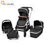 En1888 Baby Stroller 3 in 1/ Baby Pram/ Design Black Luxury Baby Carriage For