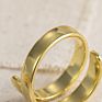 Enshir 18K Gold Plated Geometric Double Layer Adjustable Rings for Women Jewelry