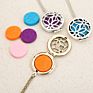 European Silver Color Essential Perfume Oil Diffuser Necklace Hollow Lotus Locket Aromatherapy Necklaces for Lady