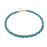 European Twist Chain Pendant Necklace 3 Rows Naturally Stay Twisted 3Mm Turquoise Twist Necklace