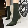 Evkoodance Beautiful Women Wedding Party Shoes High Heel Boots with Tan Black Green Color