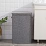 Fabric Collapsible Foldable Rectangular Tall and Thin Storage Laundry Basket with Lids