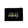 Fabric Cotton Plain Canvas Cosmetic Zipper Pouch with Logo Printed