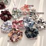 Fabric Linen Plaid Designer Hair Scrunchies Famous Brands Hair Ties Sets Elastic Hair Bands Accessories for Women Girls