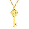 Fashionable Retro Ethnic Classical Pattern Hollow Key-Shaped Pendant Necklace