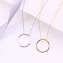 Fashionable Simple Jewelry round Open Circle Pendant Clavicle Chain Silver Necklace