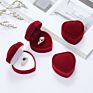 Fenfen Jewelry Gift Box Heart-Shaped Rings Packaging Display Portable Travel Case Velvet Ring Box Ring Jewelry Box