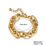 Finetoo Luxury Gold Cuban Link Chain Bracelet Gold Plated Punk Style Chunky Charm Bracelets for Women