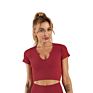 Fitness Women plus Size Sports Short Sleeve Yoga Crop Top Activewear