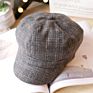 Fitted Navy Baker Boy Hats Flat Brim Checked Berets Hat for Women