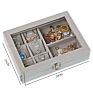 Flannelette Tray Showcase Display Ring Luxury Glass Velvet Jewelry Box Organizer Velvet Storage Boxes