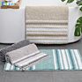 Fmt Ready to Ship Bathroom Shower Rugs Absorbent Chenille Stripe Bath Mat Set