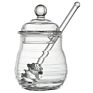 Food Grade Clear round Shape Beehive Style Borosilicate Glass Honey Jar Jam Jar with Dipper and Lid