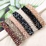 Four Row Diamond Fishing Line Braided One Word Clip Spring Rhinestone Ladies Hairpin
