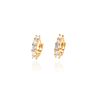 Foxi Korean Jewelry 18K Huggies Hoop Earring Women Gold Earrings Cz Stone Korean Earrings for Women