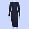 French Dress Women's round Neck Slim Long Dress