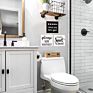 Funny Bathroom Signs,Farmhouse Bathroom Wooden Wall Decor ,Freestanding Quarter Bathroom Mini Blocks