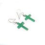Gemstone Cross Earring Silver Hook Red Aventurine Sodalite Green Aventurine Rose Quartz Yellow Jade Blue Lace Agate