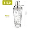 Gf Bartenders Mixer Glass Cocktail Shaker Printed with Scale Martini Shaker with Stainless Steel Lid Barware for Mixing Drink