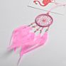 Girl's heart Japanese crystal beads feather car dream catcher