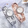 Girls with Diamond Women Watch Rose Gold Bracelet Quartz Opp Alloy Stainless Steel Bsci round Female Analog 8Mm