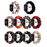 Girly Scrunchies Watch Bands for Apple Watch 38Mm 42Mm 40Mm 44Mm Leopard Flowers Printed Fabric Elastic Strap for Iwatch 7 6 Se