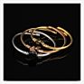 Gold Heart Stainless Steel Bangle Charm Bracelet for Women N95091