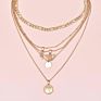 Gold Jewelry Necklace Niche Design Coin Flower Angel Decor Charm Layered Necklace for Women