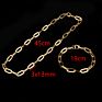 Gold Plated Big Cuban link Necklace Bracelet Chain Jewelry Set