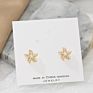 Gold Plated Cute Starfish Imitation Pearl Stud Earrings
