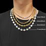 Gold Plated Men Stainless Steel Coffee Bean Link Chain Necklace