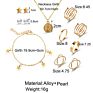 Gold Plated Necklace Star Charms Bracelets Multiple Rings Jewelry Sets for Women