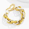 Gold Silver Oval Link Chain Bracelet for Women Aluminum Circles Chain Female Bracelets Bijoux