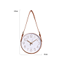 Gold Wall Clock Nordic Vogue Mute Movement Glass Clock Minimalist Home Decor Pu Leather Belt Hanging Clock