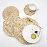 Grass round Placemat Natural Straw Placemats for Kitchen Vintage Boho Style