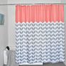 Grey and White Zig Zag Striped Pattern Polyester Fabric Customized Design Shower Curtain
