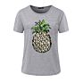 Gtkzs Pineapple Anime Cartoon Graphic Print Women O Neck Short Sleeve T Shirt