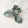 Hair Scrunchies Solid Color Silk Satin Women Bowknot Kids Hair Accessories Scrunchies Bow