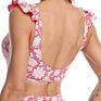 Halter Tie Front Floral Bikini Thong Bathing Suit Push up Luxury Swimwear Ruffle Strap 2 Piece Swimsuits for Women