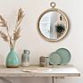 Handmade Craft Shape Vanity Large Beauty round Decorative Woven Wood Wicker Willow Frame Rattan Wall Mirror