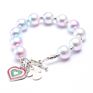 Handmade Diy Magic Color Pearls Beads Bracelets for Baby Girls Mermaid Shell Acrylic Beads Charm Bracelets