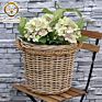 Handmade Natural Material Wicker Flower Storage Basket Willow Plant Planters with Plastic Liner