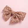 Handmade Polka Dot Bow Baby Hairpins Cotton and Linen Kids Bow Bb Hair Pin