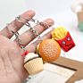 Handmade Simulation Dog Keyring Cake Sandwich Keyring French Fries Popcorn Hamburger Keychains Pendant Food