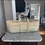 Handwoven Natural Portable Corn Husk Baby Changing Basket for Nursery Baby Diaper Changing Moses Baskets