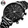 Hannah Martin 109 Luxury Men Stainless Steel Strap Black Color Quartz Analog Watches 3Atm Waterproof Chronograph Watches
